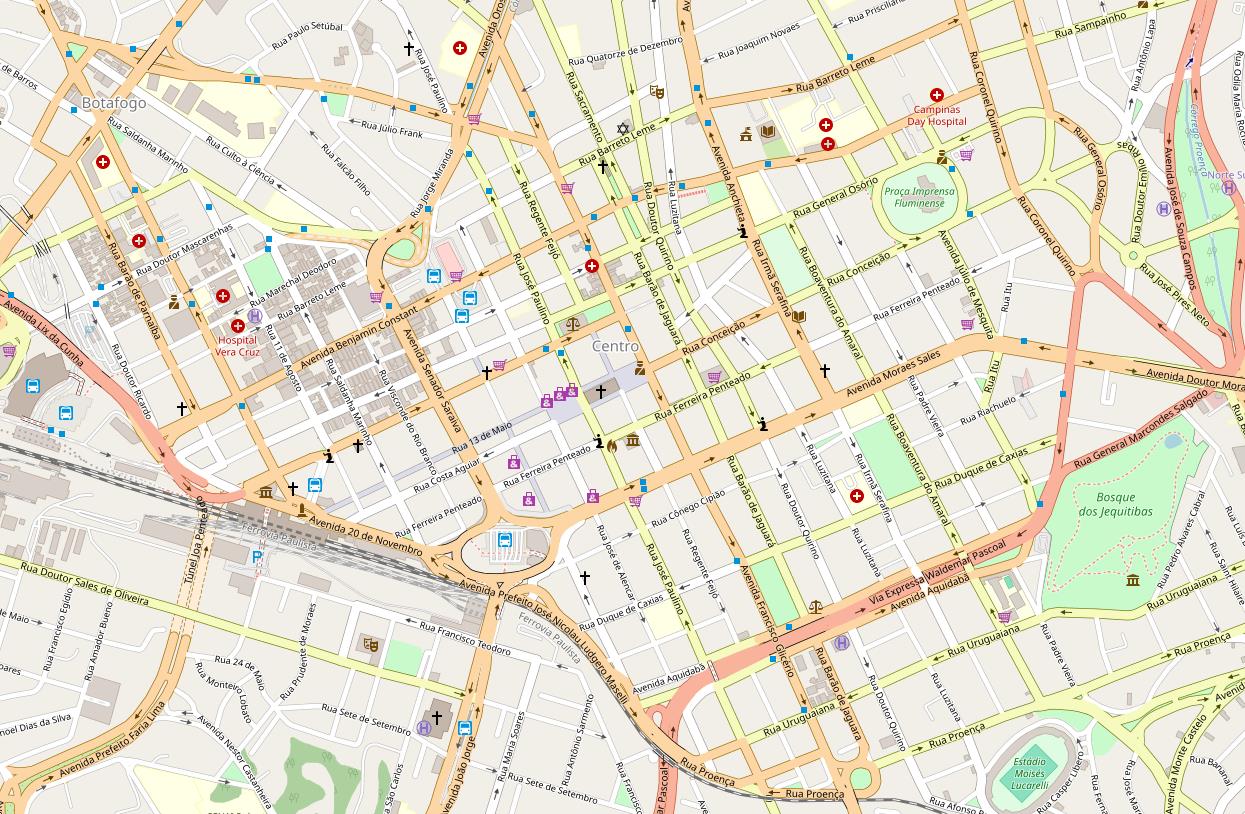 Centro de Campinas (open streetmaps)